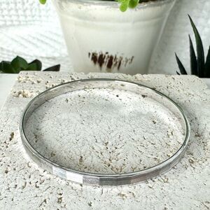 Monet Textured Silver Bangle